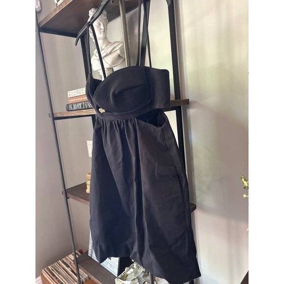 Adriana Degreas Matelasse Cotton Blend Short Dress Black Womens Size Medium - Picture 8 of 11